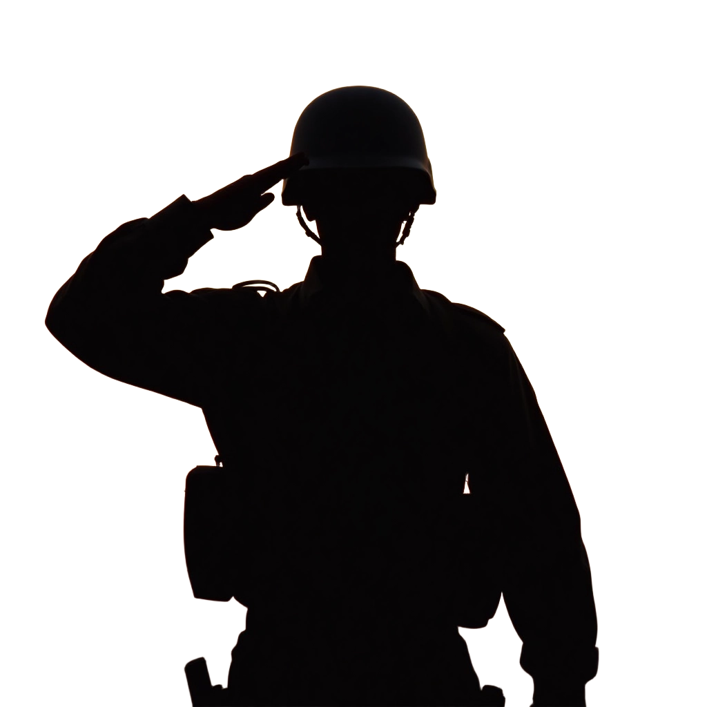 Saluting Soldier Silhouette